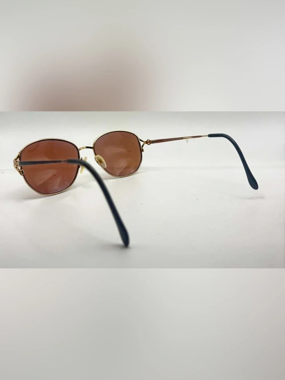 MK Collection Terry Gold Blue Oval Metal Sunglasses Frames Only